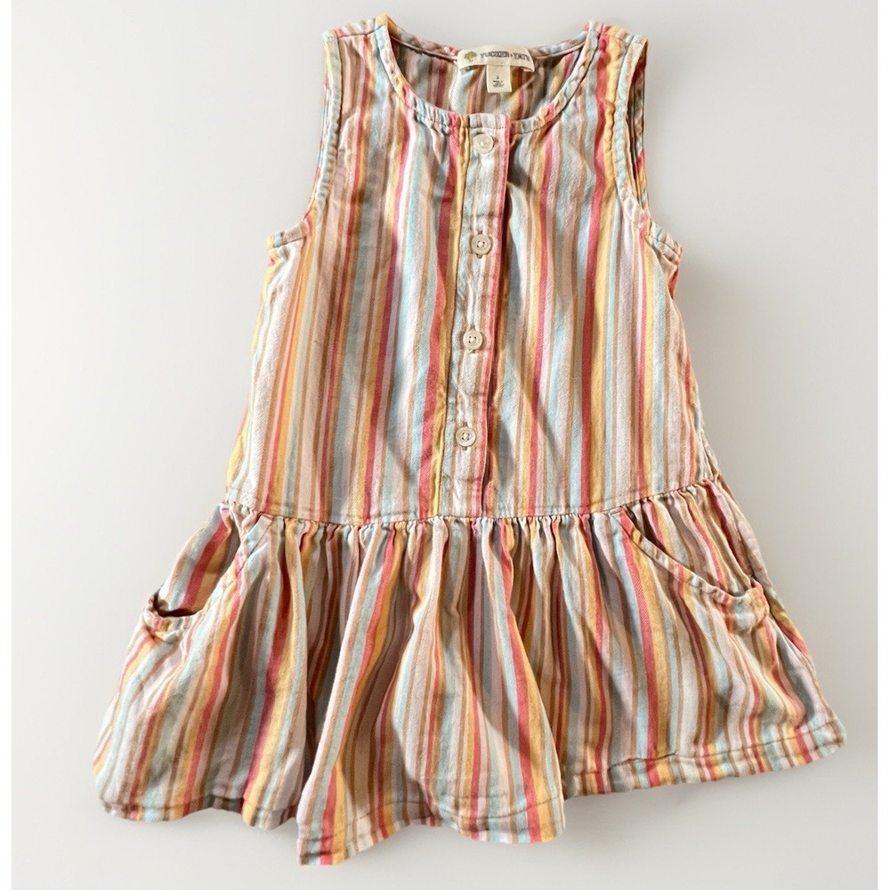 Tucker + Tate Girls 2T Rainbow Stripe Cotton Sleeveless Peplum Dress Summer